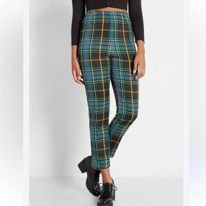 Retro Plaid High-Waisted Pants - new w/o tags